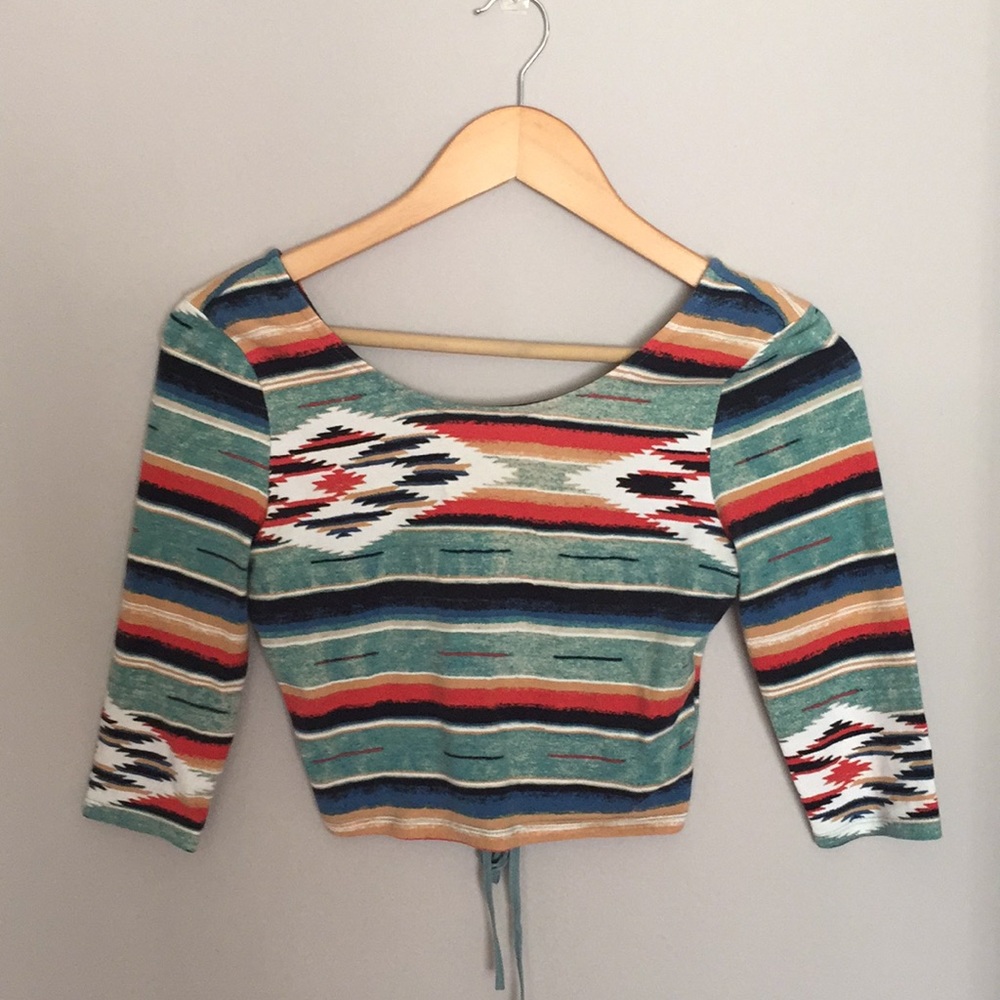 Ecoté lace up back crop top